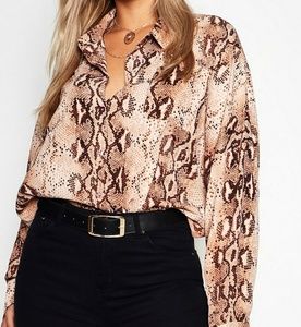 Oversized Snake Print Shirt